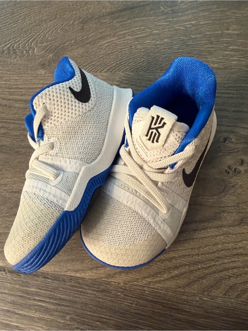 Nike Kyrie Irving Kids’ White & Blue Basketball Shoes